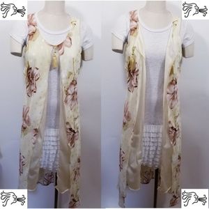 Dress U II Duster Vest Sz 14 100% Polyester Cream